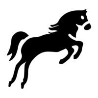 A solid style icon of equestrian jumping vector