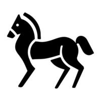 A solid style icon of equestrian jumping vector