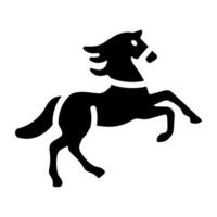 A solid style icon of equestrian jumping vector