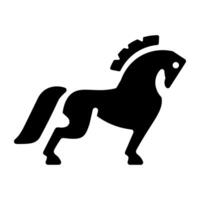 An icon of equine designed in glyph style vector