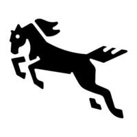 An icon of equine designed in glyph style vector
