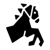An icon of equine designed in glyph style vector