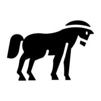 An icon of equine designed in glyph style vector