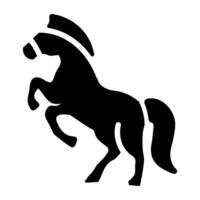 An icon of equine designed in glyph style vector