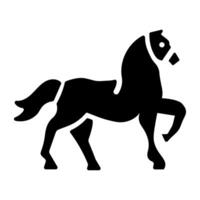 An icon of equine designed in glyph style vector