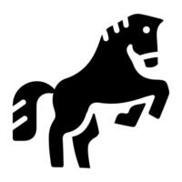 An icon of equine designed in glyph style vector