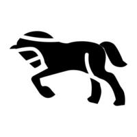 An icon of equine designed in glyph style vector