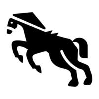 An icon of equine designed in glyph style vector