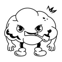 A smoker mind icon designed in hand drawn style vector