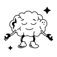 A doodle style icon of a calm mind vector
