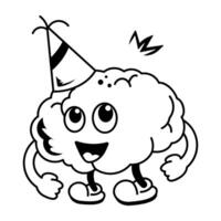 A joyful mind doodle style icon vector