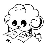 A hand drawn icon of brain learning vector