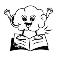 A doodle style icon of gaining knowledge vector