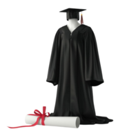 graduation gown and cap on transparent background Generative-AI png