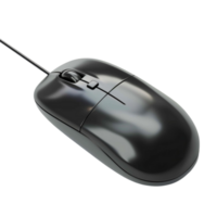 a black computer mouse on a transparent background Generative-AI png