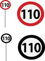 110 Speed limit Design Sign vector