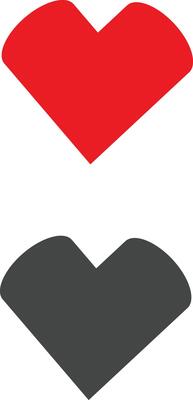 Heart set of symbols