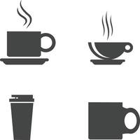 hot drinks cups different types vector