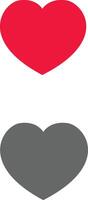 Heart in two colors design red and grey vector