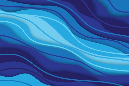 Simple blue wave background with abstract lines vector