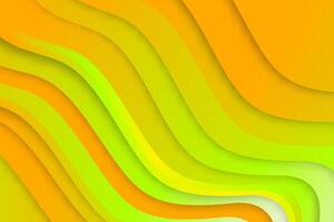 Gradient orange and green light wave background vector