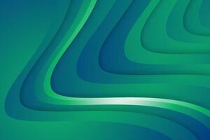 Gradient blue green curved background vector