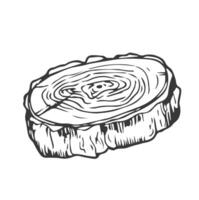 Tree Rings Set Saw Cut Trunk with Cracks and Black Lines Wooden Texture. illustration vector