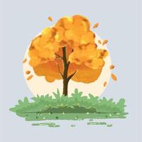 tree in the bushes vector