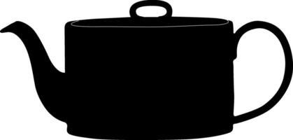 Silhouette teapot on white background vector