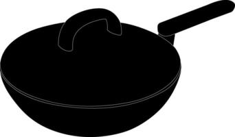 Silhouette cookware on white background vector