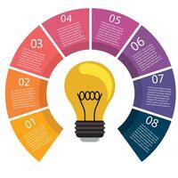 8 points bulb infographic vector