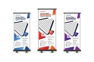 Business Roll up banner design print template. vector