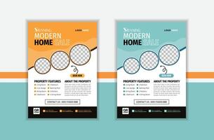 Real Estate Flyer Layout with Design Templat. vector