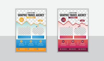 Creative Travel Flyer Layout with Template. vector
