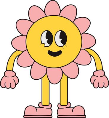 Hippie Psychedelic Character Illustration. Retro Characters with 70s Style. Isolated Design.