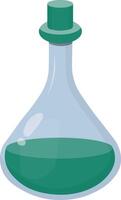 Magic Potion in Bottle Isolated on White Background. Illustration in Simple Cartoon Design. vector