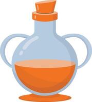 Magic Potion in Bottle Isolated on White Background. Illustration in Simple Cartoon Design. vector