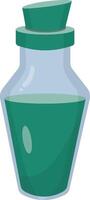 Magic Potion in Bottle Isolated on White Background. Illustration in Simple Cartoon Design. vector