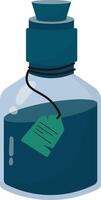 Magic Potion in Bottle Isolated on White Background. Illustration in Simple Cartoon Design. vector