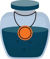 Magic Potion in Bottle Isolated on White Background. Illustration in Simple Cartoon Design. vector