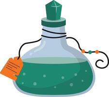 Magic Potion in Bottle Isolated on White Background. Illustration in Simple Cartoon Design. vector