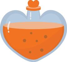 Magic Potion in Bottle Isolated on White Background. Illustration in Simple Cartoon Design. vector