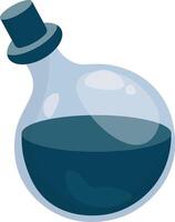 Magic Potion in Bottle Isolated on White Background. Illustration in Simple Cartoon Design. vector