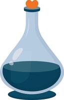 Magic Potion in Bottle Isolated on White Background. Illustration in Simple Cartoon Design. vector