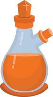Magic Potion in Bottle Isolated on White Background. Illustration in Simple Cartoon Design. vector