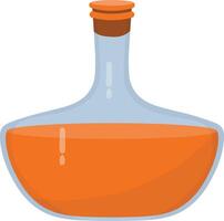 Magic Potion in Bottle Isolated on White Background. Illustration in Simple Cartoon Design. vector