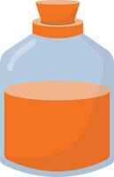 Magic Potion in Bottle Isolated on White Background. Illustration in Simple Cartoon Design. vector
