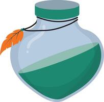 Magic Potion in Bottle Isolated on White Background. Illustration in Simple Cartoon Design. vector