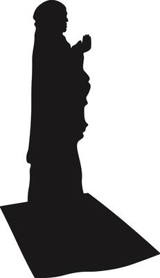 Muslim Pray Silhouette Isolated on White Background. Illustration Design.
