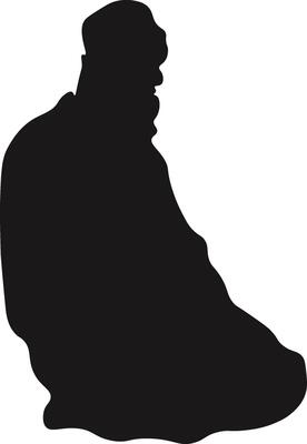 Muslim Pray Silhouette Isolated on White Background. Illustration Design.